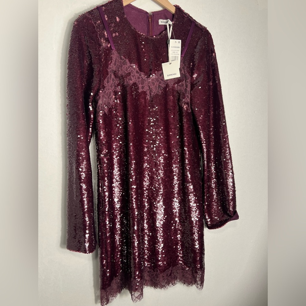 Elegant Long Sleeve Sequin Dress - Picture 4 of 11